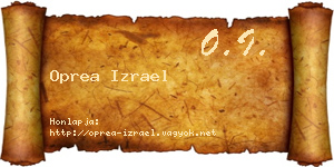 Oprea Izrael névjegykártya